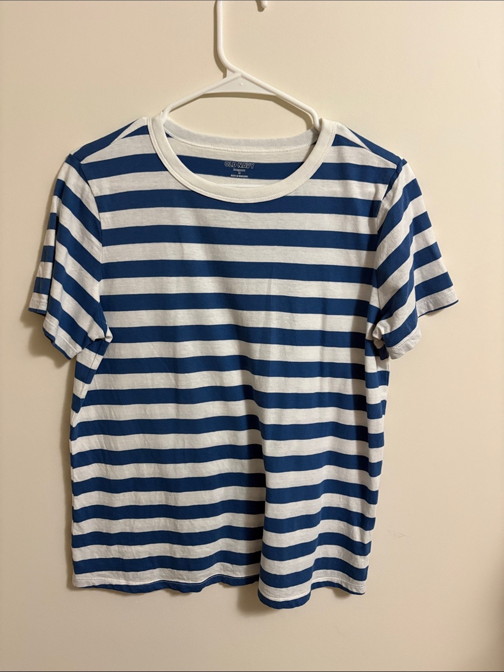Old Navy Blue & White Striped Short Sleeve Tee
